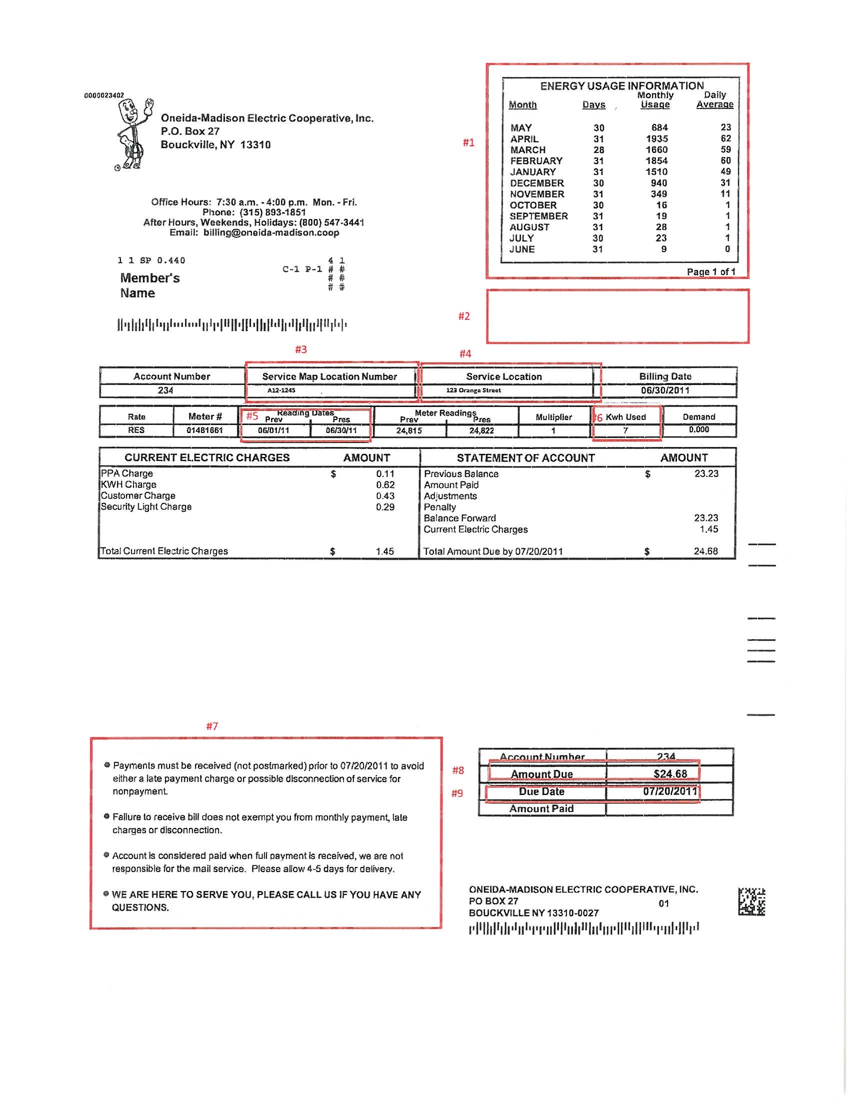 sample bill