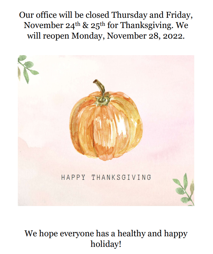 Thanksgiving hours